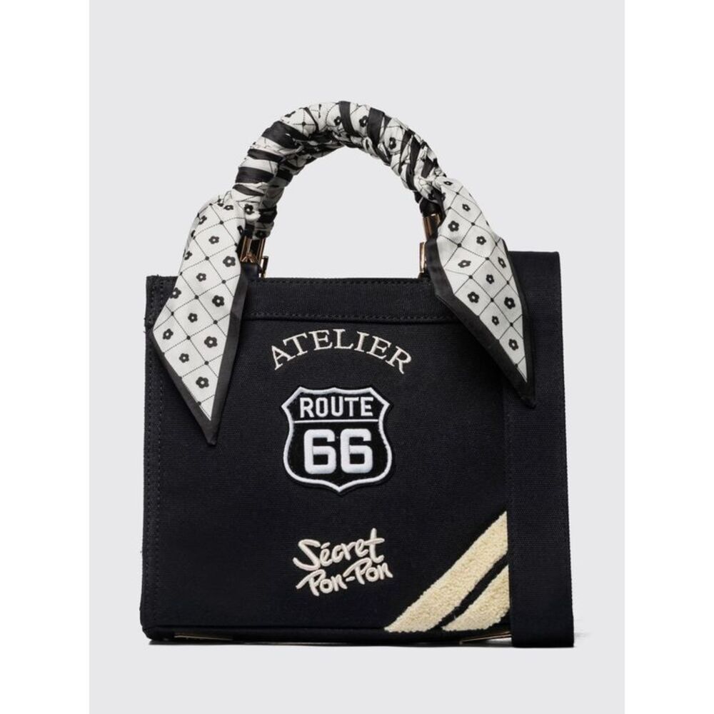 Secret Pon-Pon Handbag Woman Black
